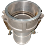 Adaptador con orejas para manguera de R.V. de 3"